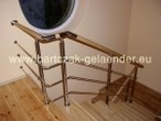 Treppengeländer Edelstahl mit Holzhandlauf