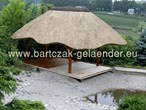 Holzpavillon mit Schilfrohrdach, Gartenpavillon mit Schilfrohrdach